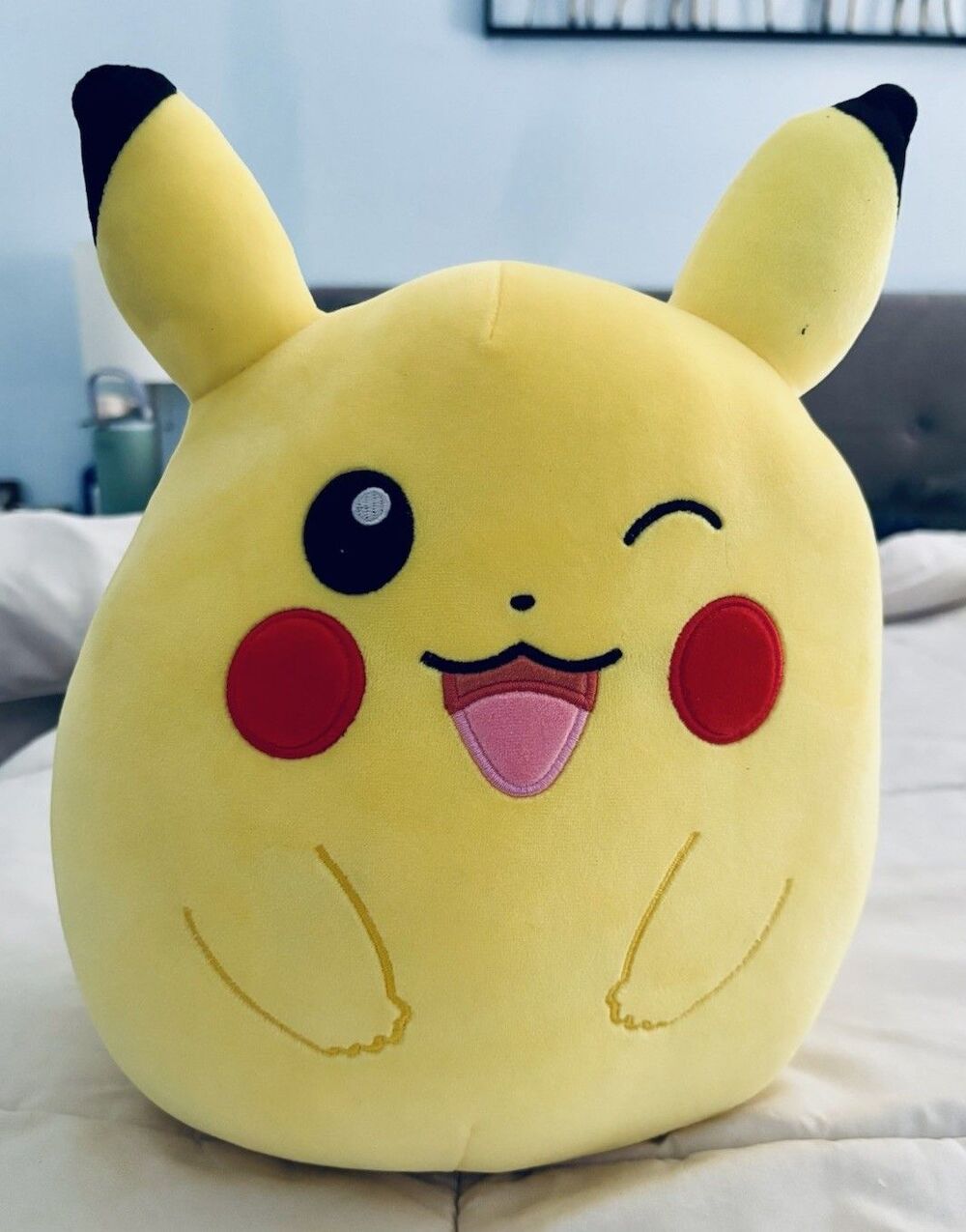 Pokémon Pikachu Winking Plush Large Yellow Stuffed Animal No Tag Collectible